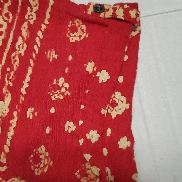 Lucky Brand Burnt Orange Boho Southwestern Roll Up Sleeves Modal Blend Shirt - Picture 3 of 8